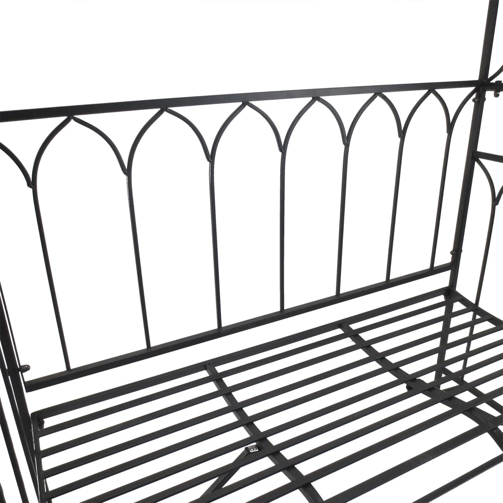 Garden Bench 2 - Seater Arbour design Powder coated w/ High Backrest Black - Home and Garden Furniture Shop - rustic - furniture