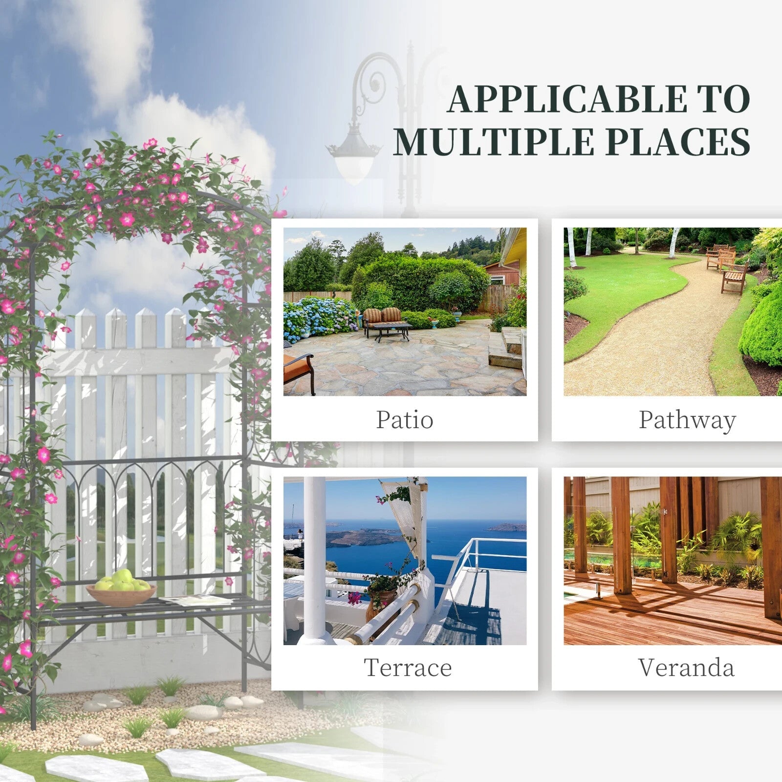 Garden Bench 2 - Seater Arbour design Powder coated w/ High Backrest Black - Home and Garden Furniture Shop - rustic - furniture