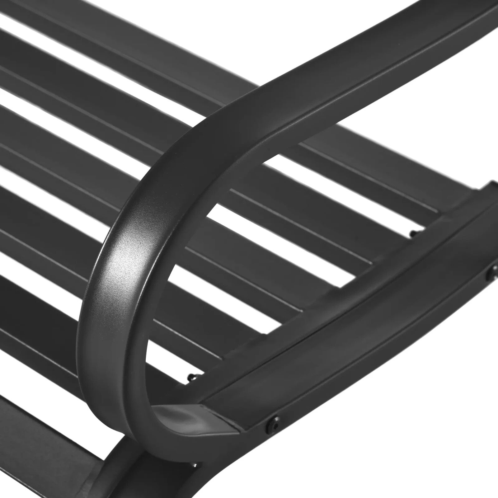 Garden Bench 2 - Seater Powder Coated Steel Frame with Slatted Backrest Black - Home and Garden Furniture Shop - rustic - furniture