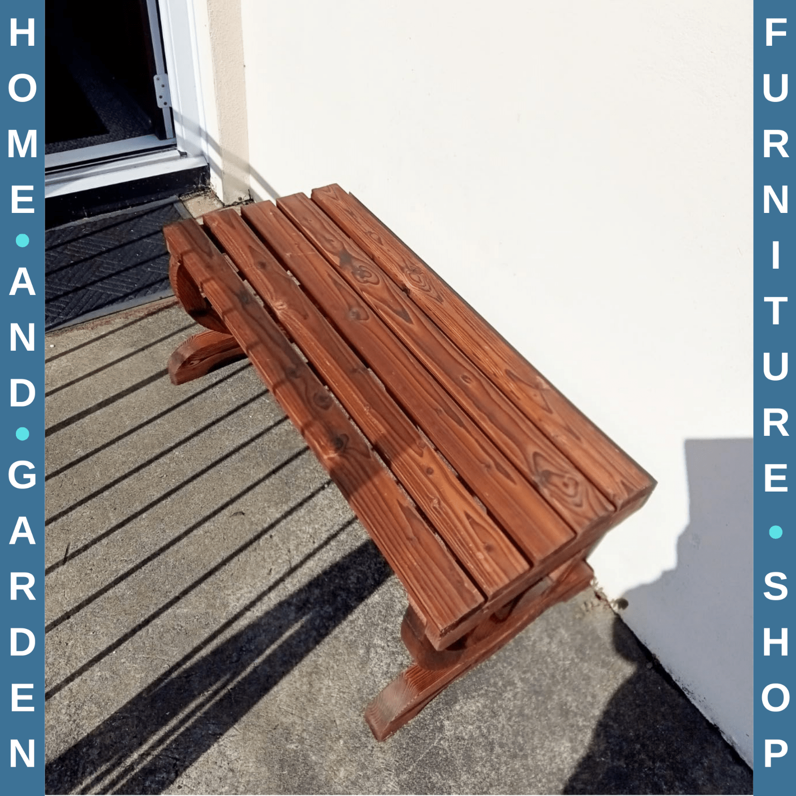 Garden Bench 2 - Seater Wagon Wheel Legs Design Loveseat with Slatted Seat Brown - Home and Garden Furniture Shop - rustic - furniture