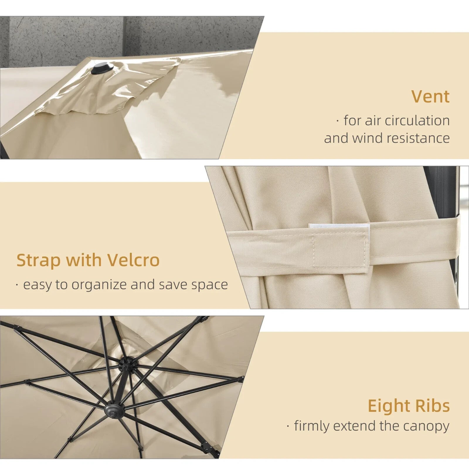 Garden Cantilever Parasol 2.7m Square Outdoor Umbrella 360 Rotation Patio Shade - Home and Garden Furniture Shop - rustic - furniture