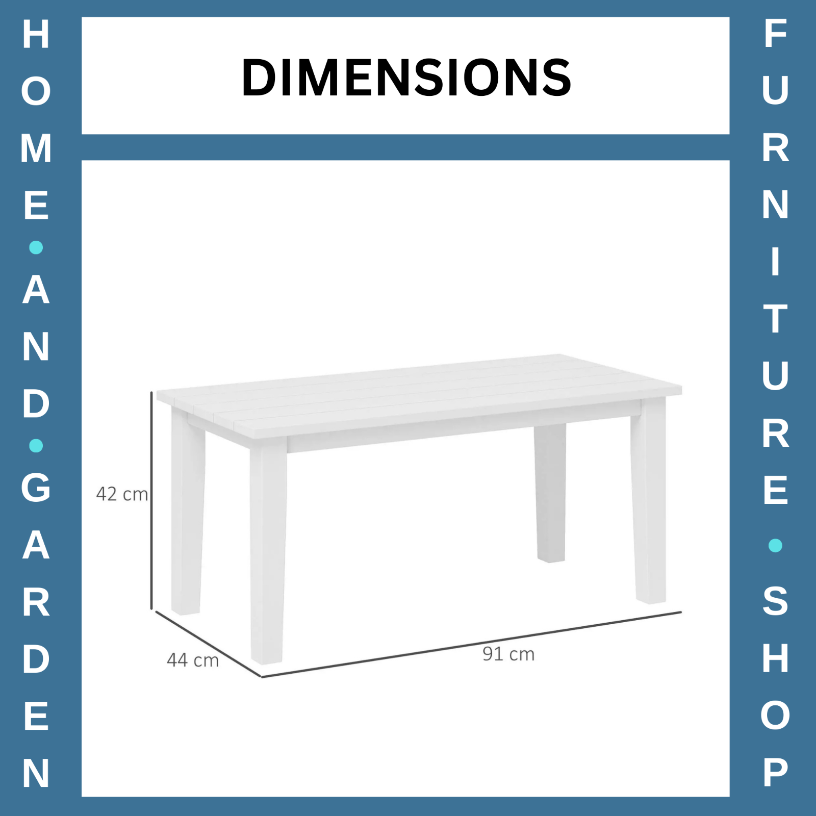 Garden Coffee Table Outdoor HDPE Table w/ Slatted Tabletop All Weather - Home and Garden Furniture Shop - rustic - furniture
