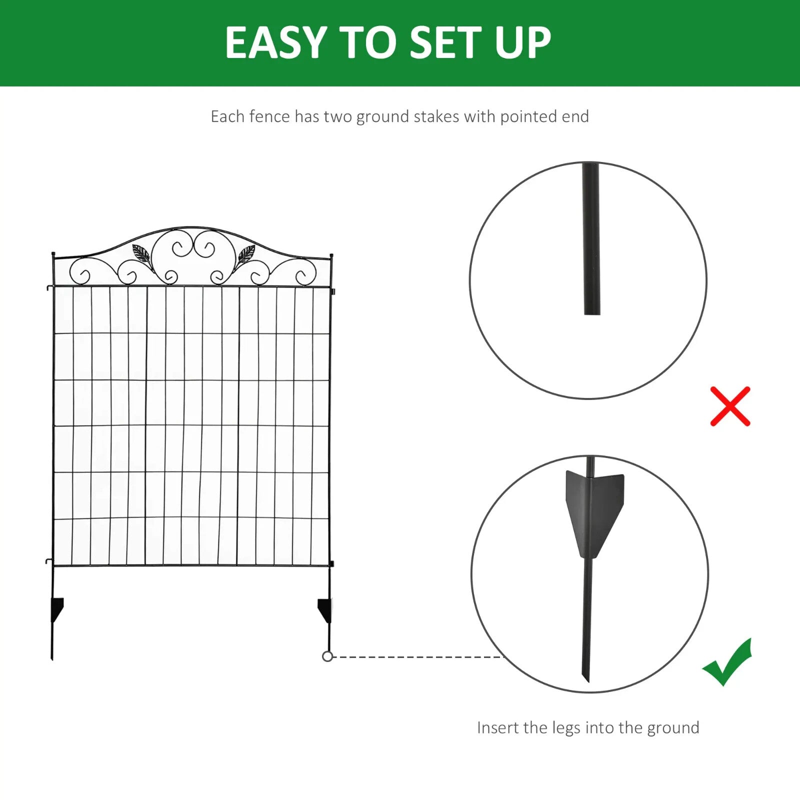 Garden Decorative Fence 4 Panels Steel Border Edging for Landscaping 365x112 cm - Home and Garden Furniture Shop - rustic - furniture