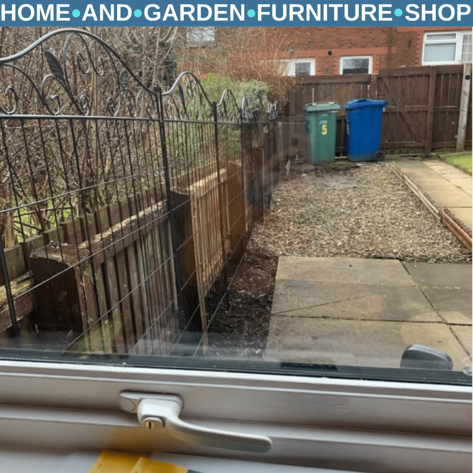 Garden Decorative Fence 4 Panels Steel Border Edging for Landscaping 365x112 cm - Home and Garden Furniture Shop - rustic - furniture