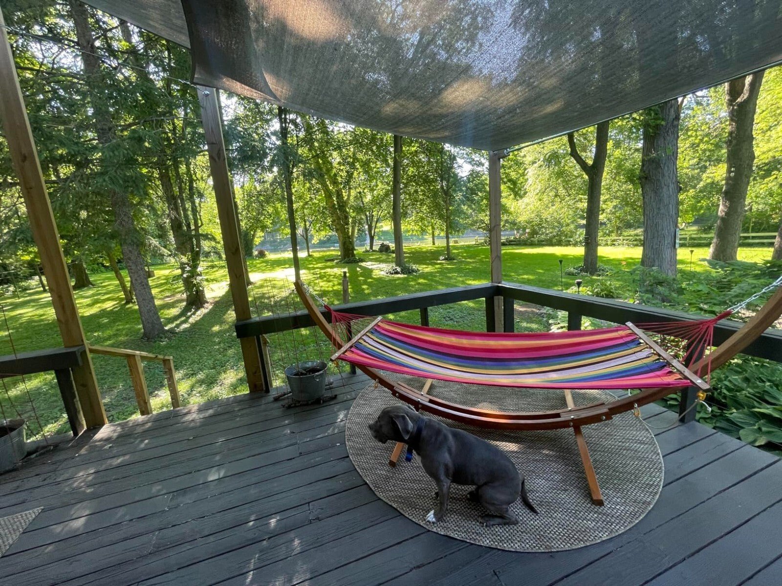 Garden Hammock with Stand Wooden Stand Frame Sun Patio Swing Chair Day Bed Seat - Home and Garden Furniture Shop - rustic - furniture