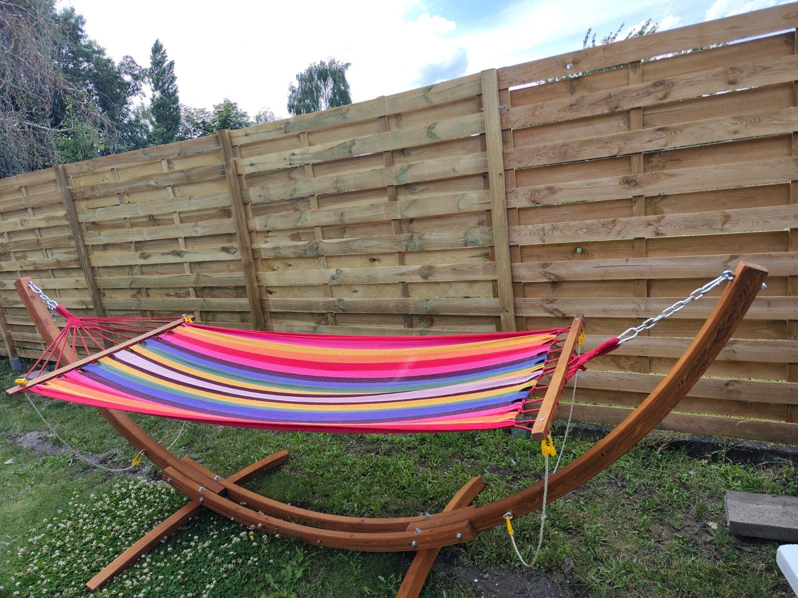 Garden Hammock with Stand Wooden Stand Frame Sun Patio Swing Chair Day Bed Seat - Home and Garden Furniture Shop - rustic - furniture