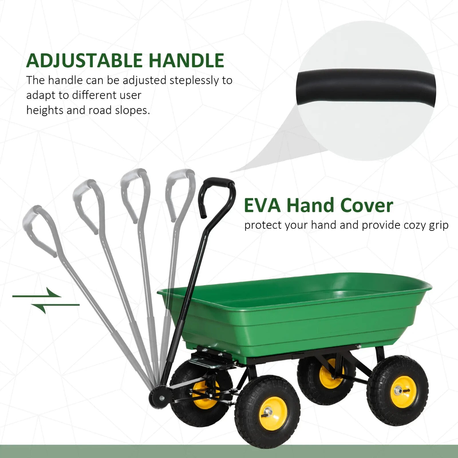Garden Heavy Duty 4 Wheel Trolley Cart Dump Truck Utility Wheelbarrow Tipper - Home and Garden Furniture Shop - rustic - furniture