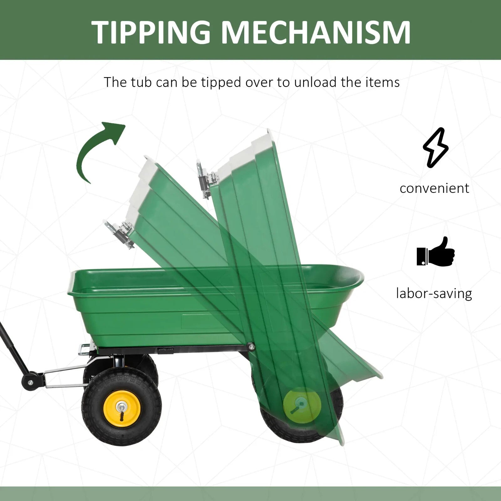 Garden Heavy Duty 4 Wheel Trolley Cart Dump Truck Utility Wheelbarrow Tipper - Home and Garden Furniture Shop - rustic - furniture