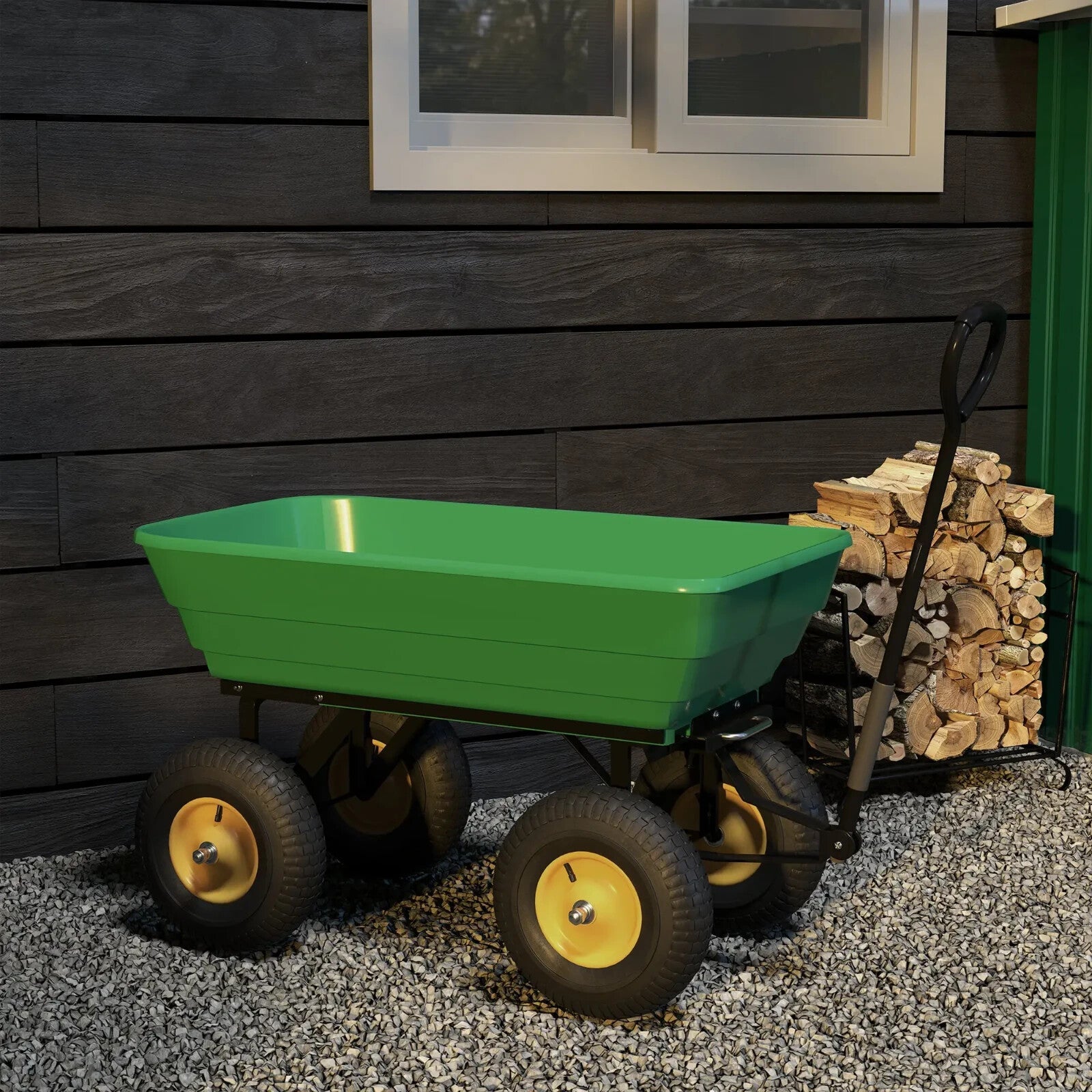 Garden Heavy Duty 4 Wheel Trolley Cart Dump Truck Utility Wheelbarrow Tipper - Home and Garden Furniture Shop - rustic - furniture