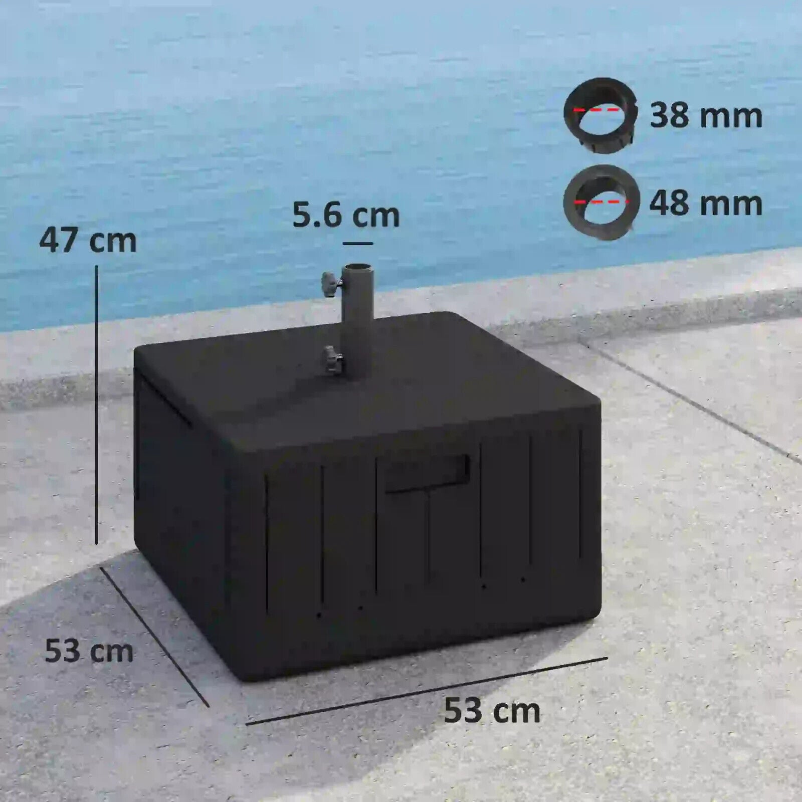 Garden Parasol Base 80kg Heavy Duty Umbrella Stand with Wheels & Handles Outdoor - Home and Garden Furniture Shop - #rustic - furniture#
