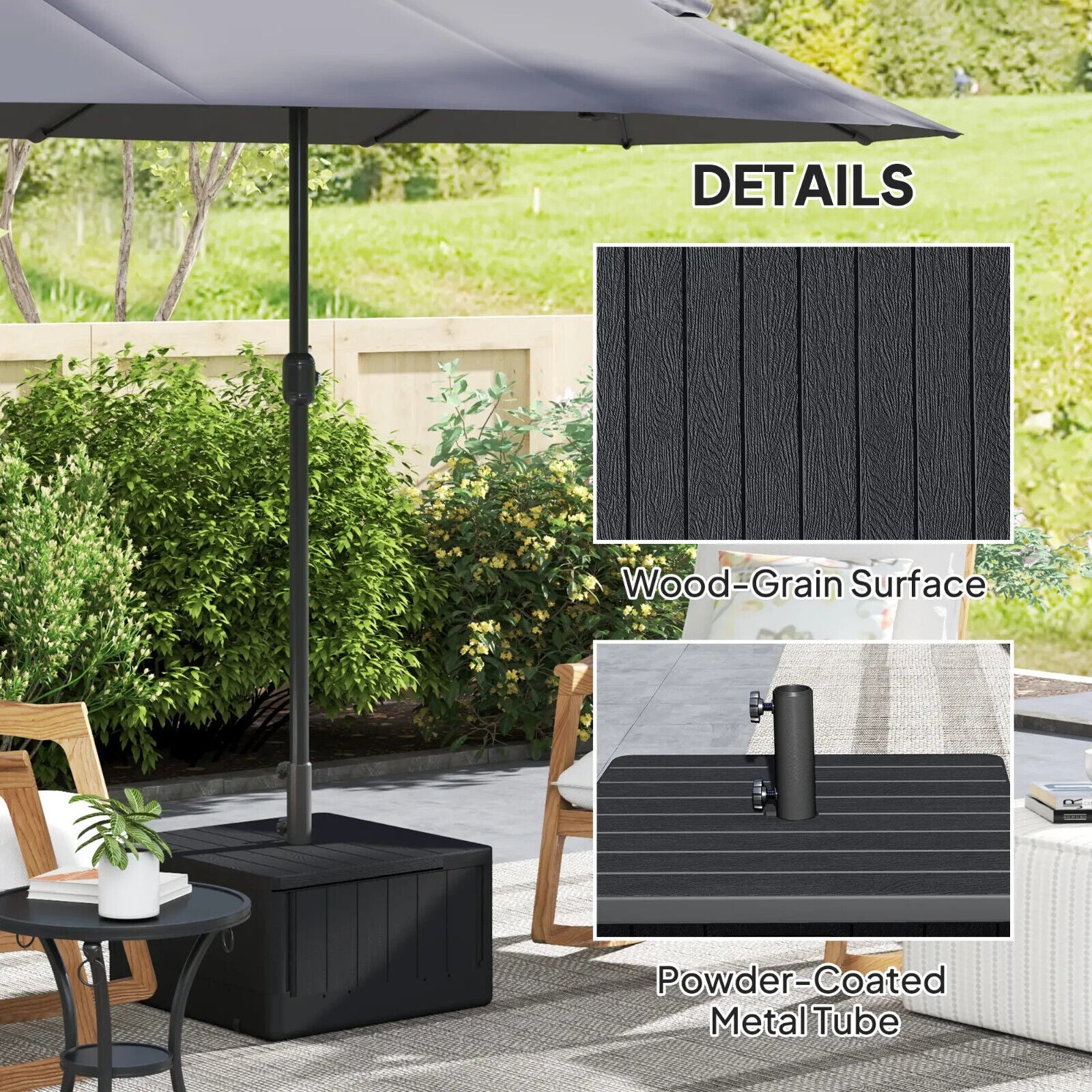 Garden Parasol Base 80kg Heavy Duty Umbrella Stand with Wheels & Handles Outdoor - Home and Garden Furniture Shop - #rustic - furniture#