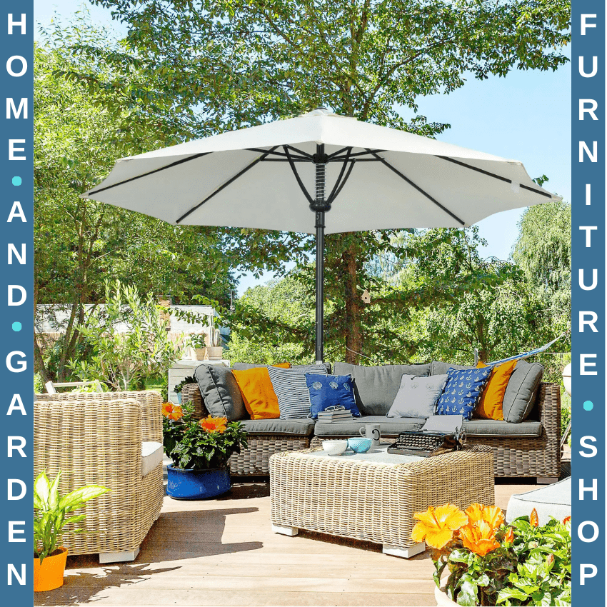 Garden Parasol Umbrella Outdoor Market Table Sun Shade Canopy with 8 Ribs - Home and Garden Furniture Shop - rustic - furniture