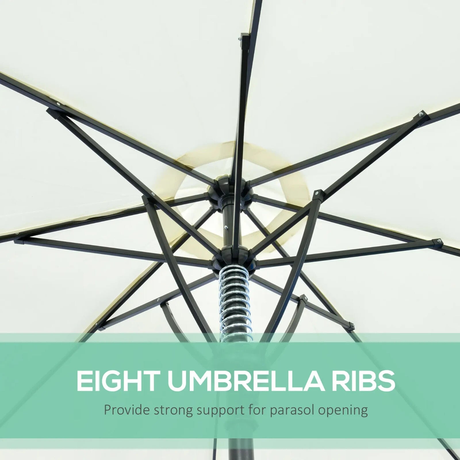Garden Parasol Umbrella Outdoor Market Table Sun Shade Canopy with 8 Ribs - Home and Garden Furniture Shop - rustic - furniture
