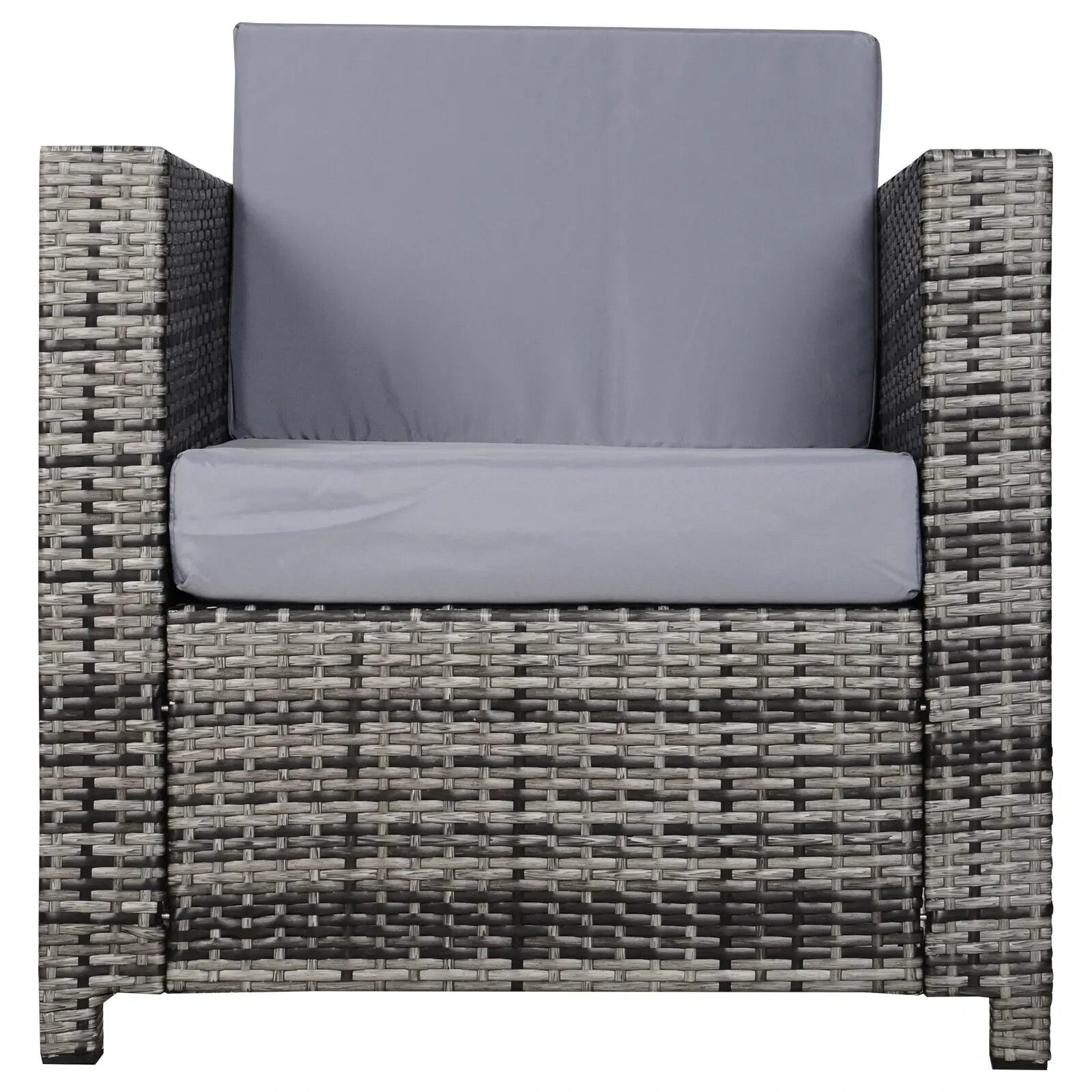 Garden Patio Rattan Wicker Furniture Single Cube Chair Sofa Outdoor Grey - Home and Garden Furniture Shop - rustic - furniture