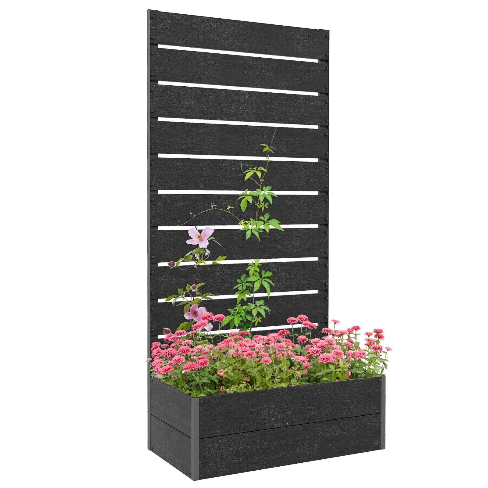 Garden Planter Box w/ Back Trellis Raised Bed for Climbing Plants 34 x 69.5cm - Home and Garden Furniture Shop - #rustic - furniture#