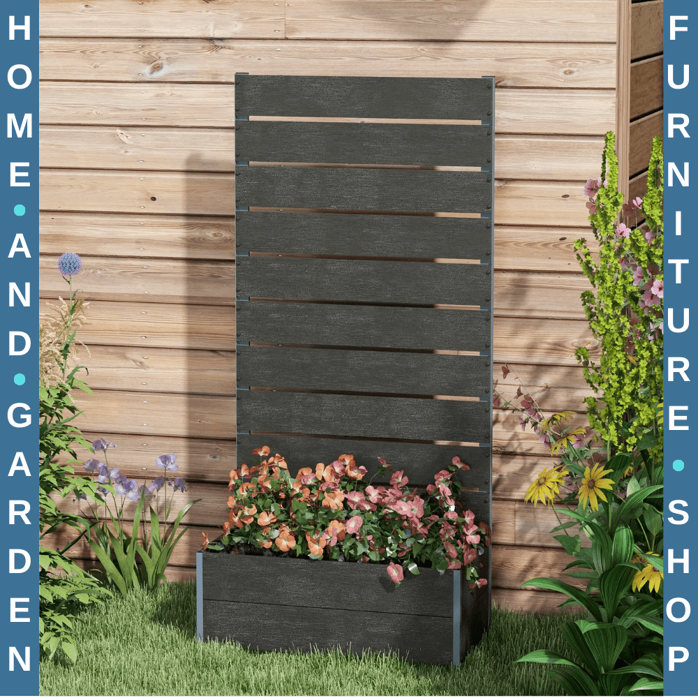 Garden Planter Box w/ Back Trellis Raised Bed for Climbing Plants 34 x 69.5cm - Home and Garden Furniture Shop - #rustic - furniture#
