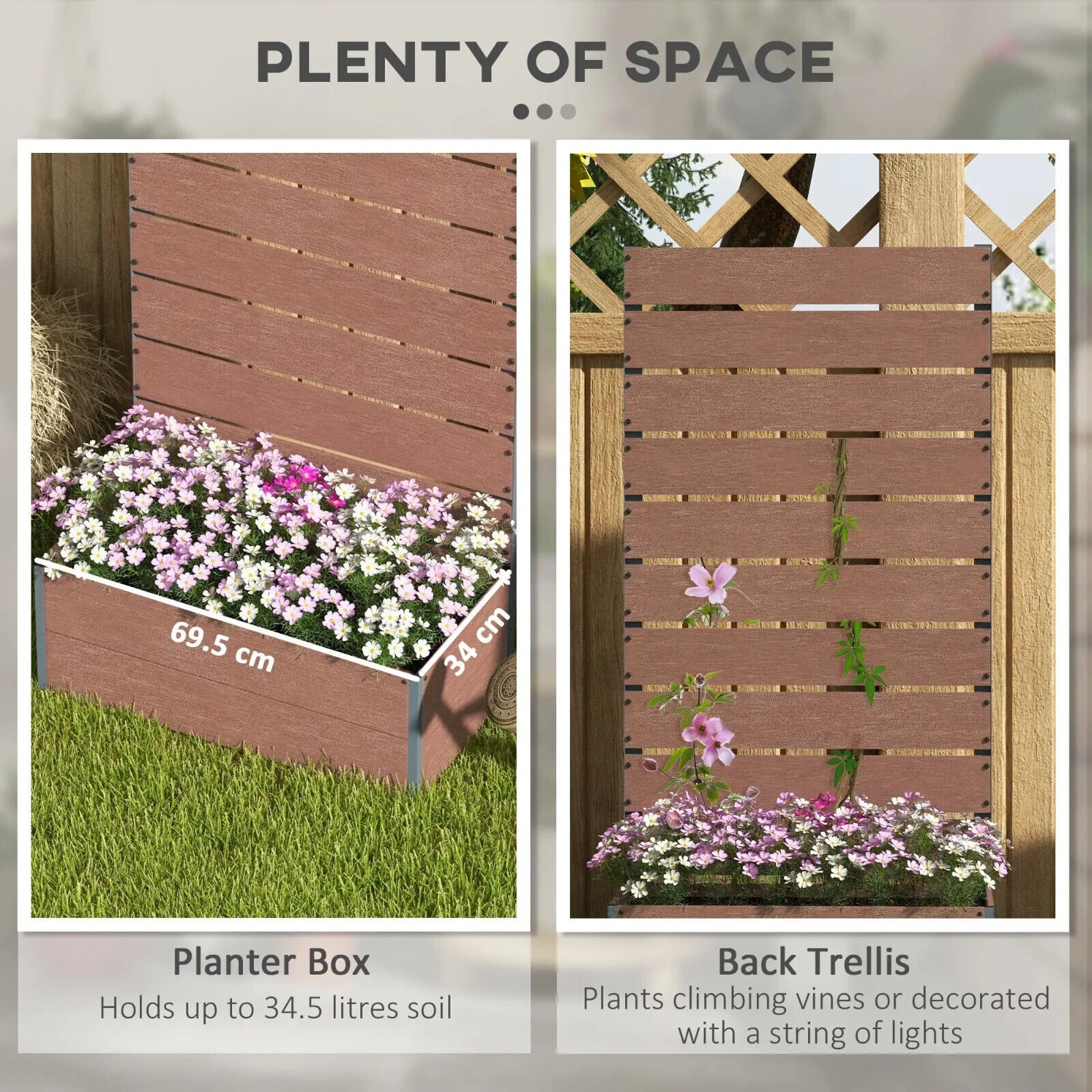 Garden Planter with Trellis Freestanding Raised Bed for Climbing Plants Flowers - Home and Garden Furniture Shop - #rustic - furniture#