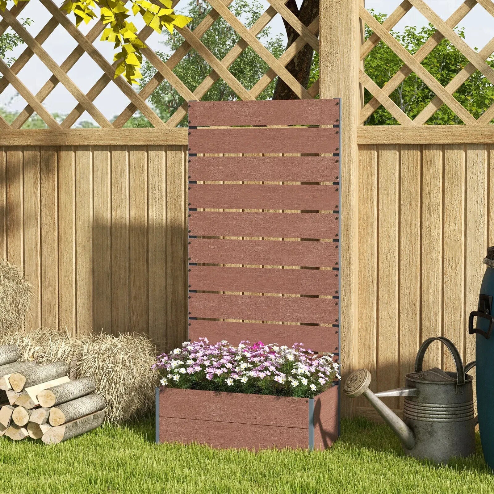 Garden Planter with Trellis Freestanding Raised Bed for Climbing Plants Flowers - Home and Garden Furniture Shop - #rustic - furniture#