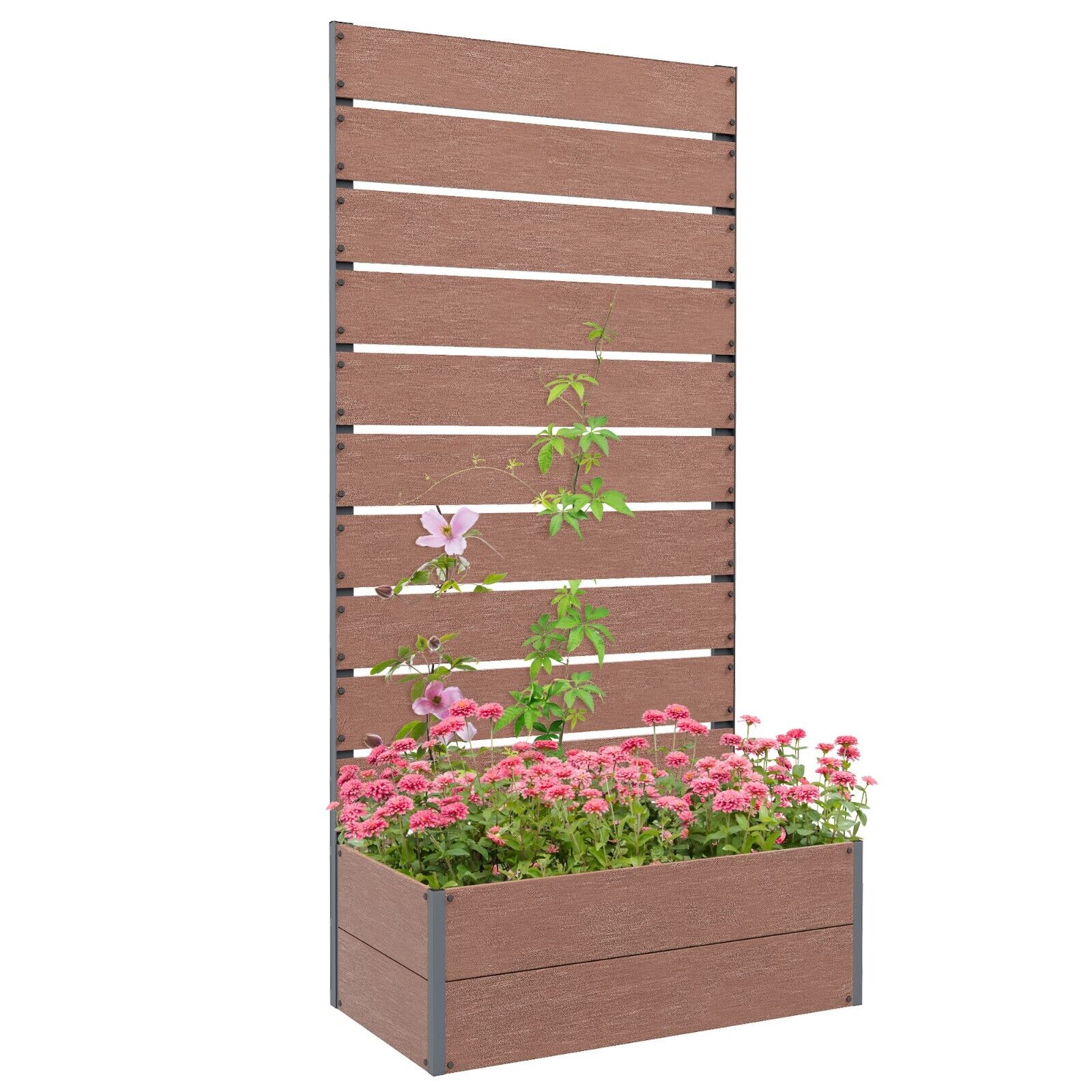 Garden Planter with Trellis Freestanding Raised Bed for Climbing Plants Flowers - Home and Garden Furniture Shop - #rustic - furniture#