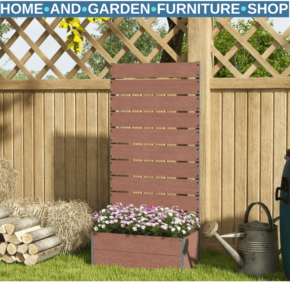 Garden Planter with Trellis Freestanding Raised Bed for Climbing Plants Flowers - Home and Garden Furniture Shop - #rustic - furniture#