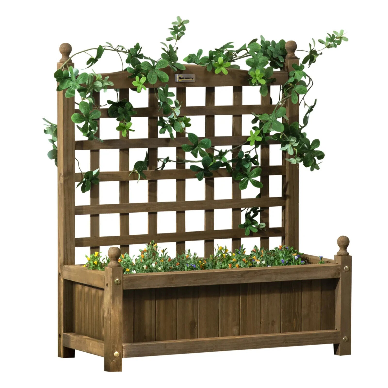 Garden Planters with Trellis for Climbing Vines Raised Beds Flower Pot Outdoor - Home and Garden Furniture Shop - #rustic - furniture#