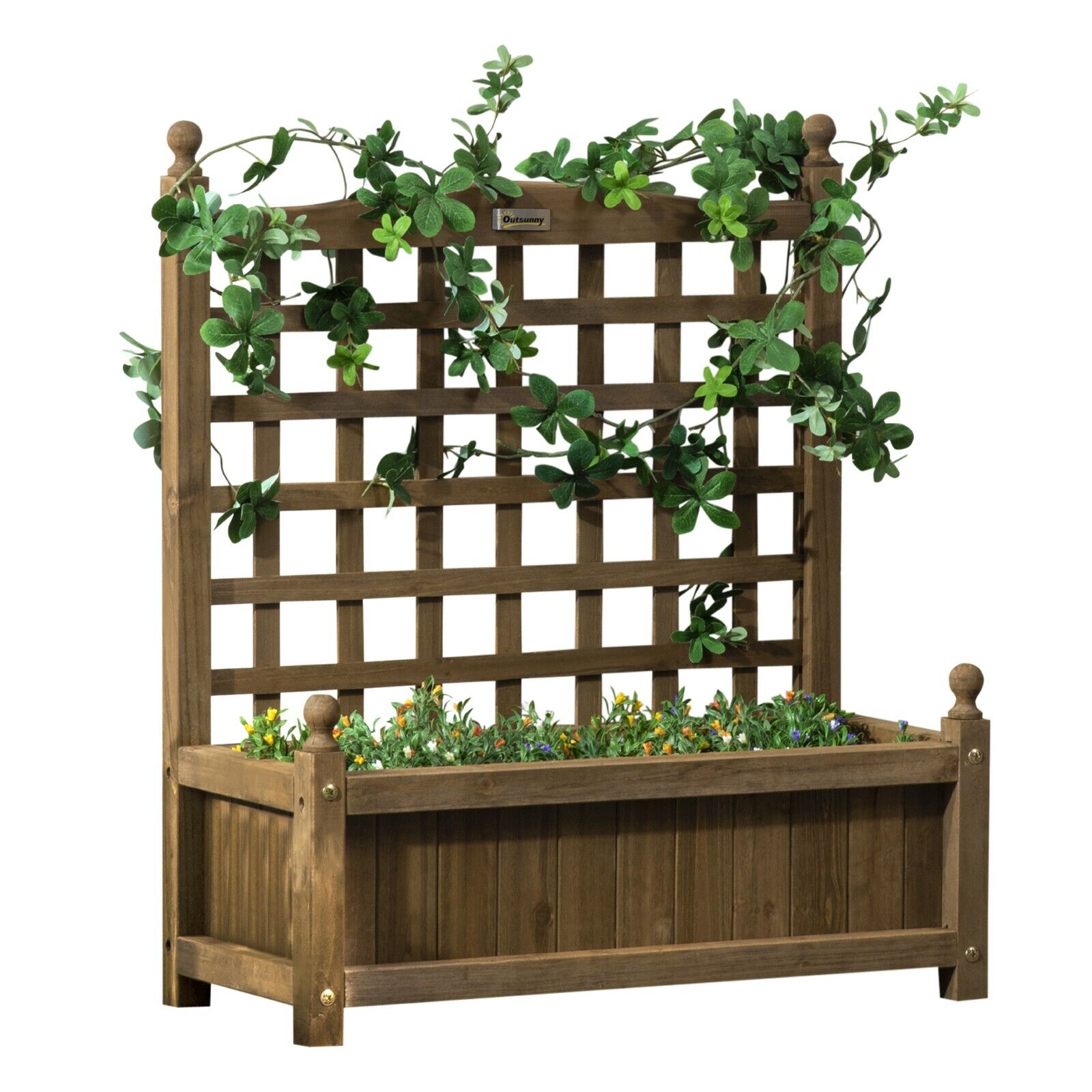 Garden Planters with Trellis for Climbing Vines Raised Beds Flower Pot Outdoor - Home and Garden Furniture Shop - #rustic - furniture#