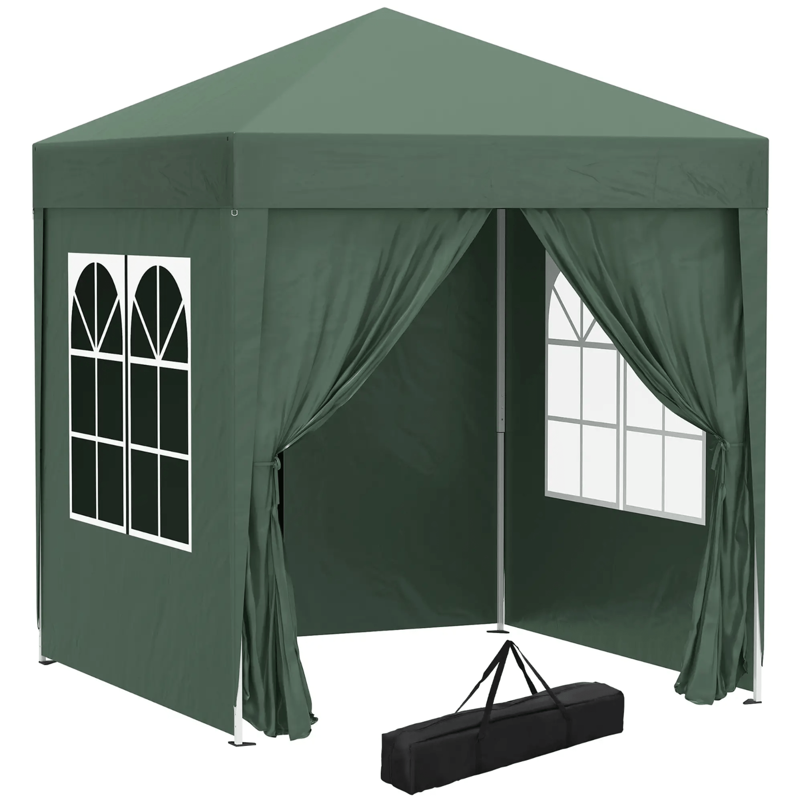 Garden Pop Up Gazebo Party Tent with Sides and Canopy Cover 2 x 2m Green Marquee - Home and Garden Furniture Shop - rustic - furniture