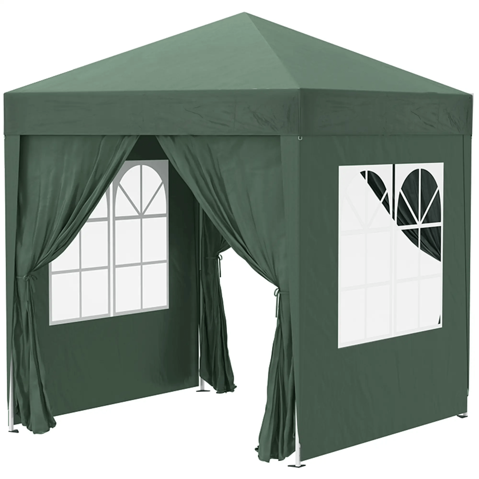 Garden Pop Up Gazebo Party Tent with Sides and Canopy Cover 2 x 2m Green Marquee - Home and Garden Furniture Shop - rustic - furniture