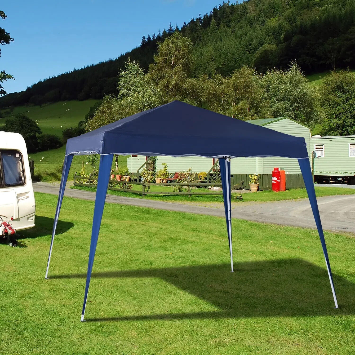 Garden Pop up Gazebo Tent Party Marquee Shelter 2.5 x 2.5m Blue Hot Tub Shade - Home and Garden Furniture Shop - #rustic - furniture#