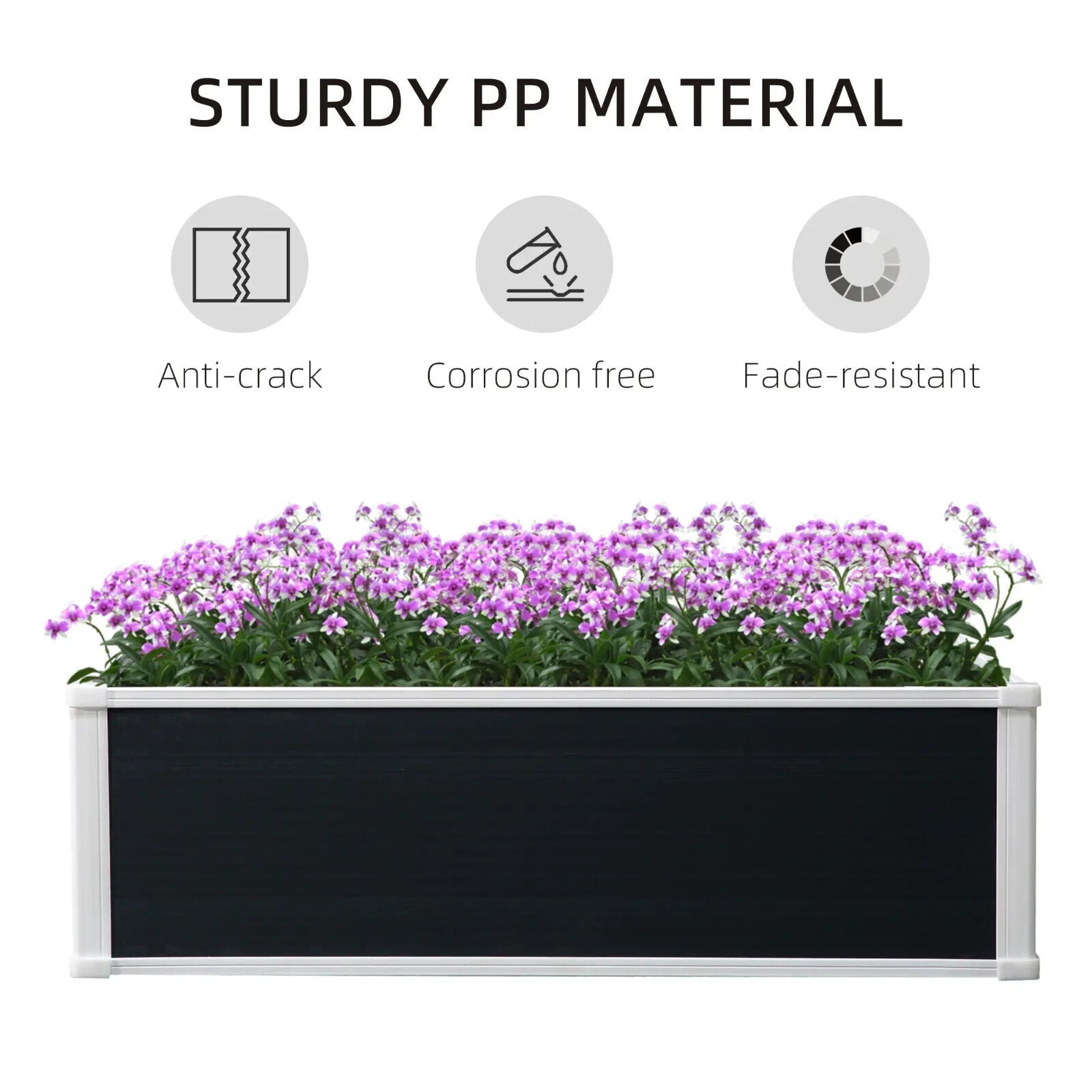 Garden Raised Bed Planter Box PP Grow Container for Vegetable or Flower 100x80cm - Home and Garden Furniture Shop - #rustic - furniture#
