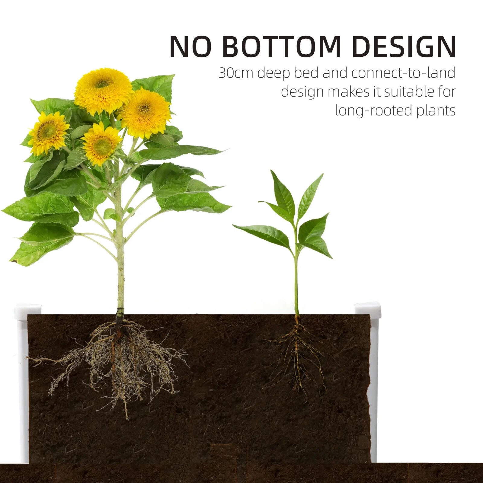 Garden Raised Bed Planter Box PP Grow Container for Vegetable or Flower 100x80cm - Home and Garden Furniture Shop - #rustic - furniture#