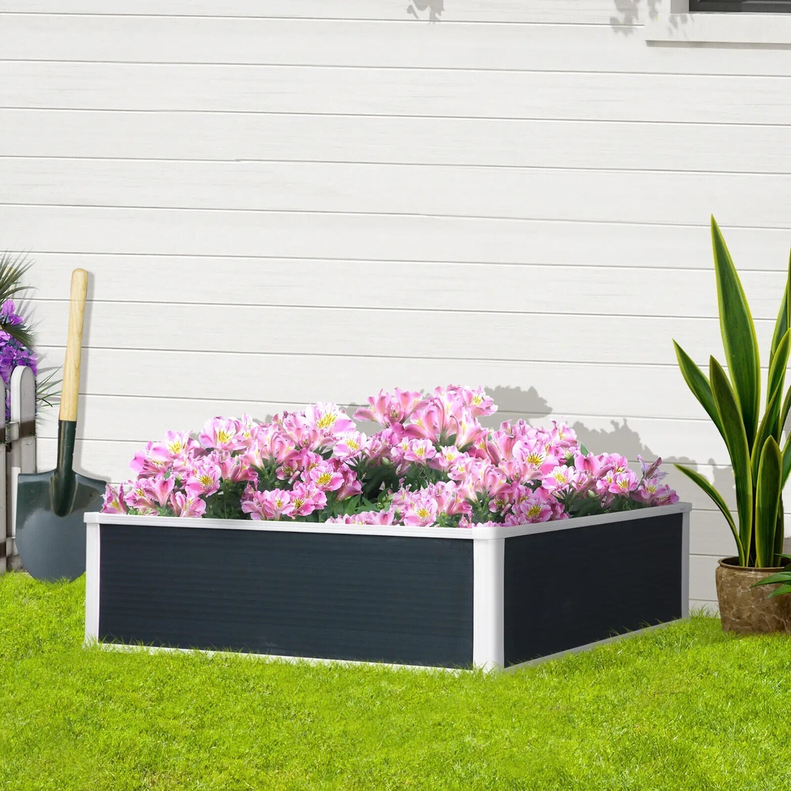 Garden Raised Bed Planter Box PP Grow Container for Vegetable or Flower 100x80cm - Home and Garden Furniture Shop - #rustic - furniture#