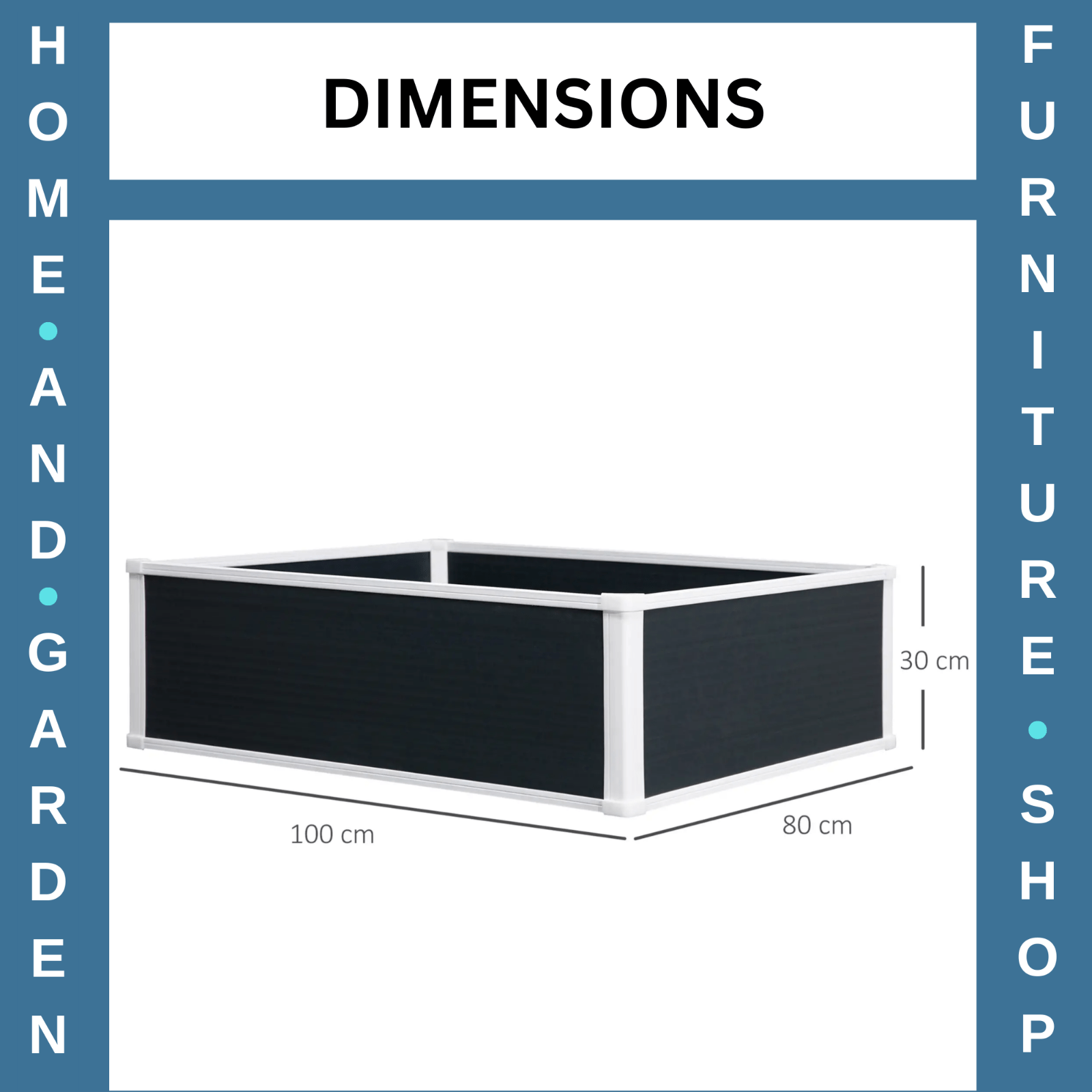 Garden Raised Bed Planter Box PP Grow Container for Vegetable or Flower 100x80cm - Home and Garden Furniture Shop - #rustic - furniture#
