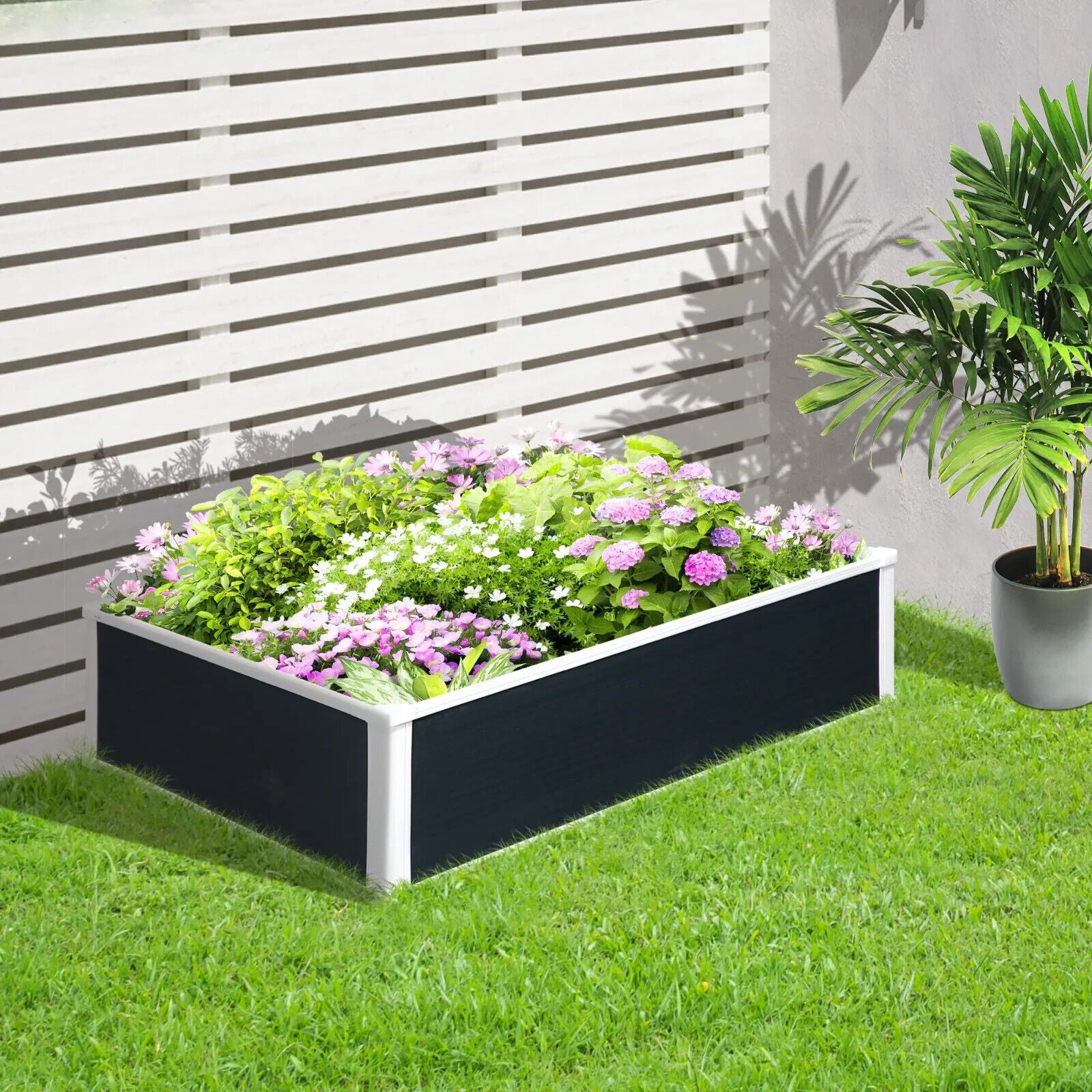 Garden Raised Bed Planter Box PP Grow Container for Vegetable or Flower 120x90cm - Home and Garden Furniture Shop - #rustic - furniture#