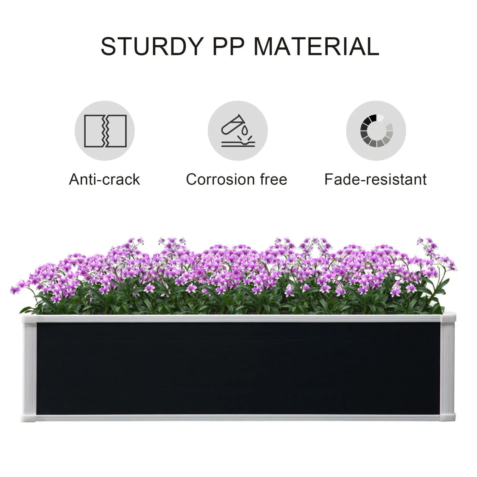Garden Raised Bed Planter Box PP Grow Container for Vegetable or Flower 120x90cm - Home and Garden Furniture Shop - #rustic - furniture#