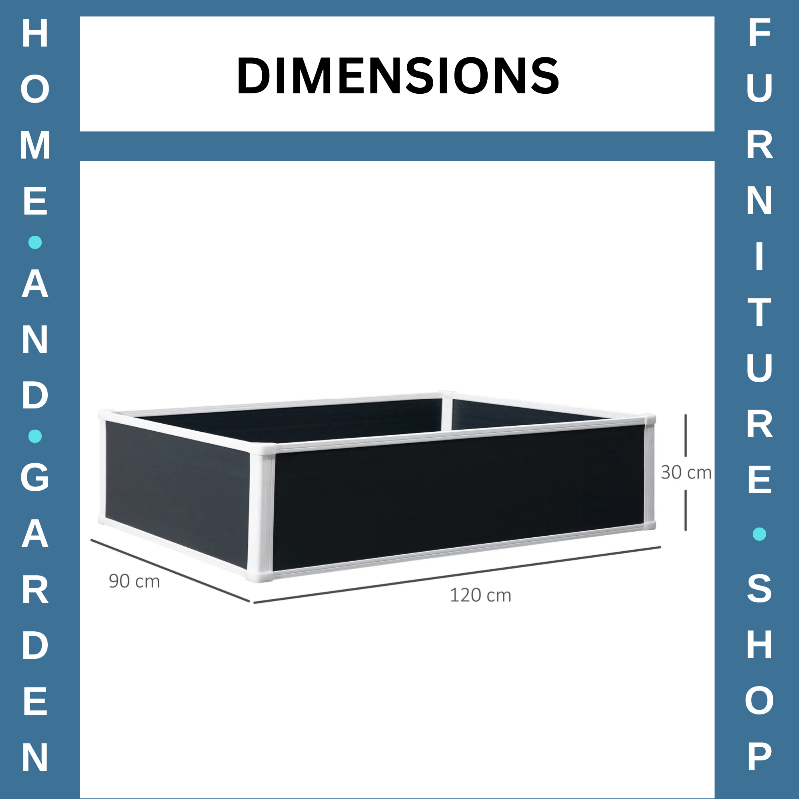 Garden Raised Bed Planter Box PP Grow Container for Vegetable or Flower 120x90cm - Home and Garden Furniture Shop - #rustic - furniture#