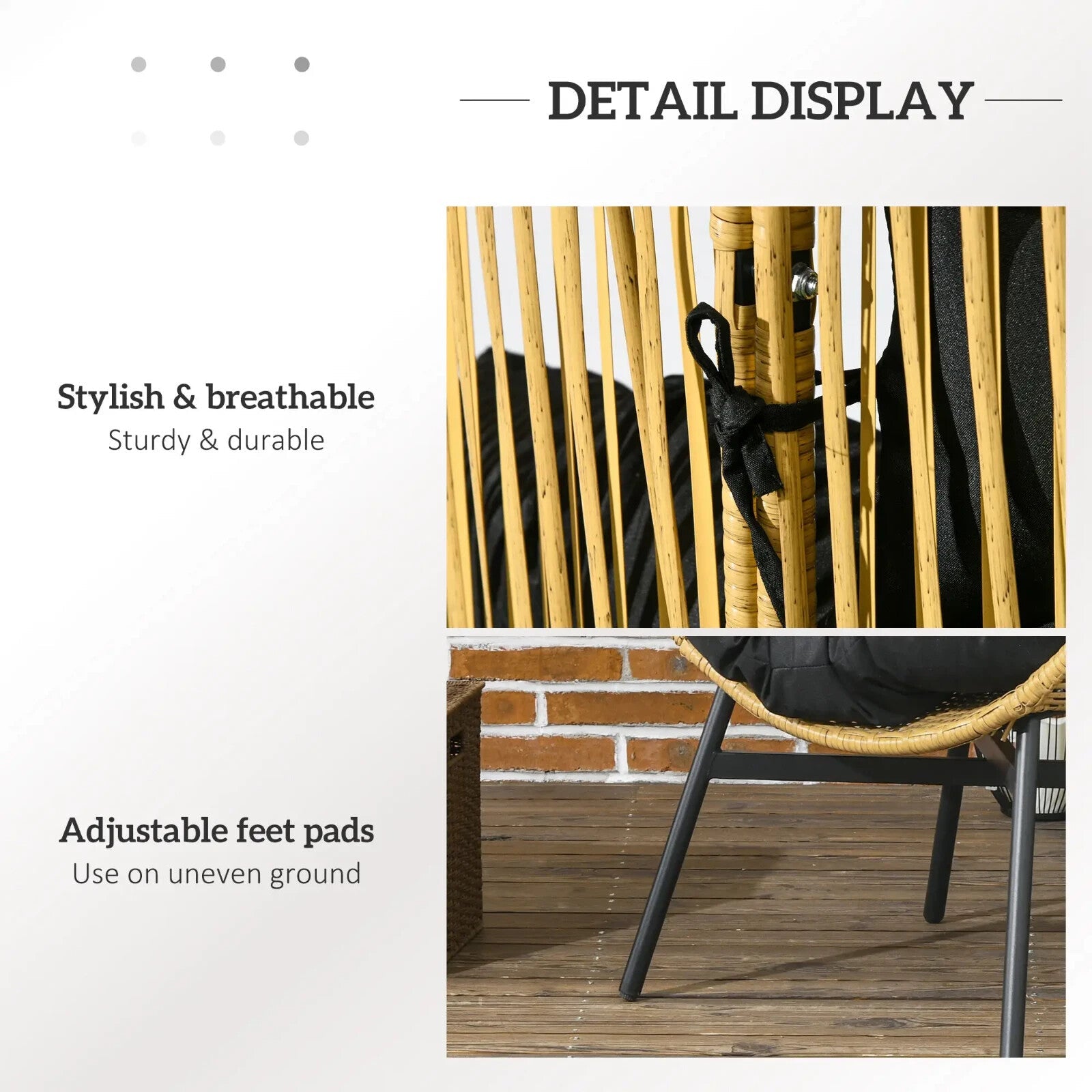 Garden Rattan Egg Chair Patio Leisure Chair with Cushion Conservatory Egg Seat - Home and Garden Furniture Shop - rustic - furniture