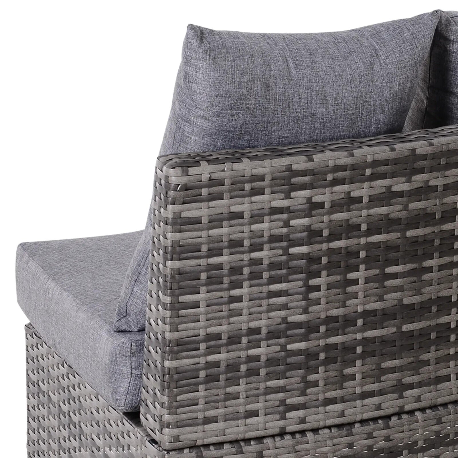 Garden Rattan Furniture 4 Seaters Half - round Patio Outdoor Sofa & Table - Grey - Home and Garden Furniture Shop - #rustic - furniture#