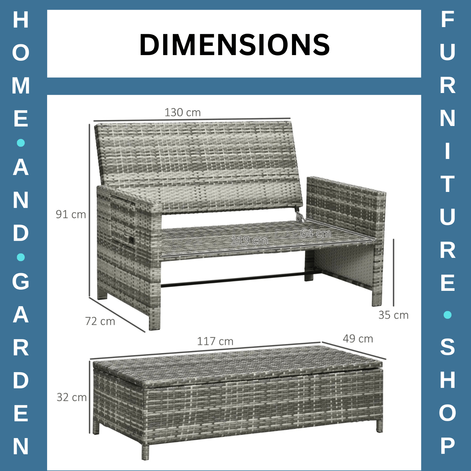Garden Rattan Furniture Set 2 Seater Patio Sun Lounger Daybed Sun Bed Outdoor - Home and Garden Furniture Shop - rustic - furniture