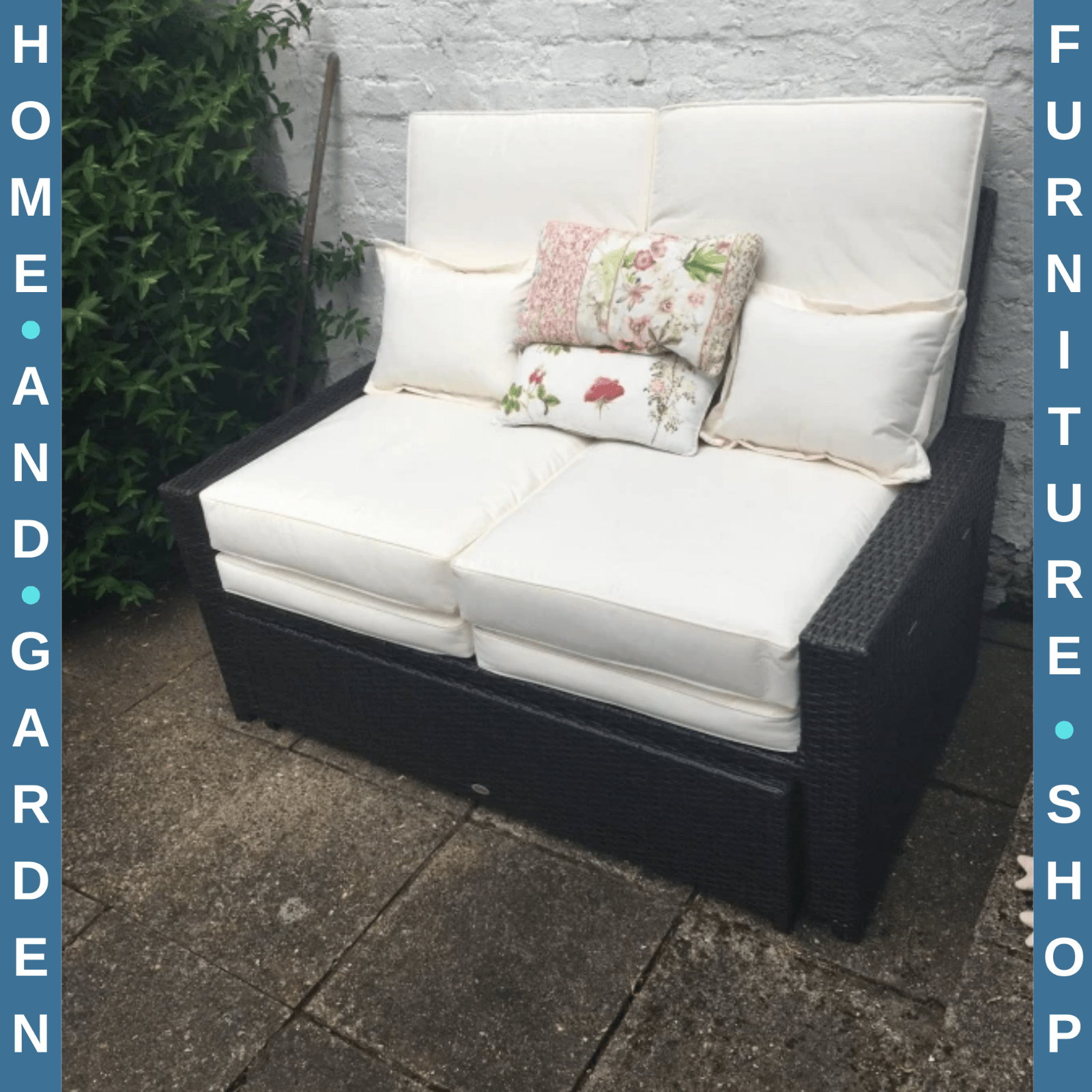 Garden Rattan Furniture Set 2 Seater Patio Sun Lounger Daybed Sun Bed w/ Cushion - Home and Garden Furniture Shop - #rustic - furniture#