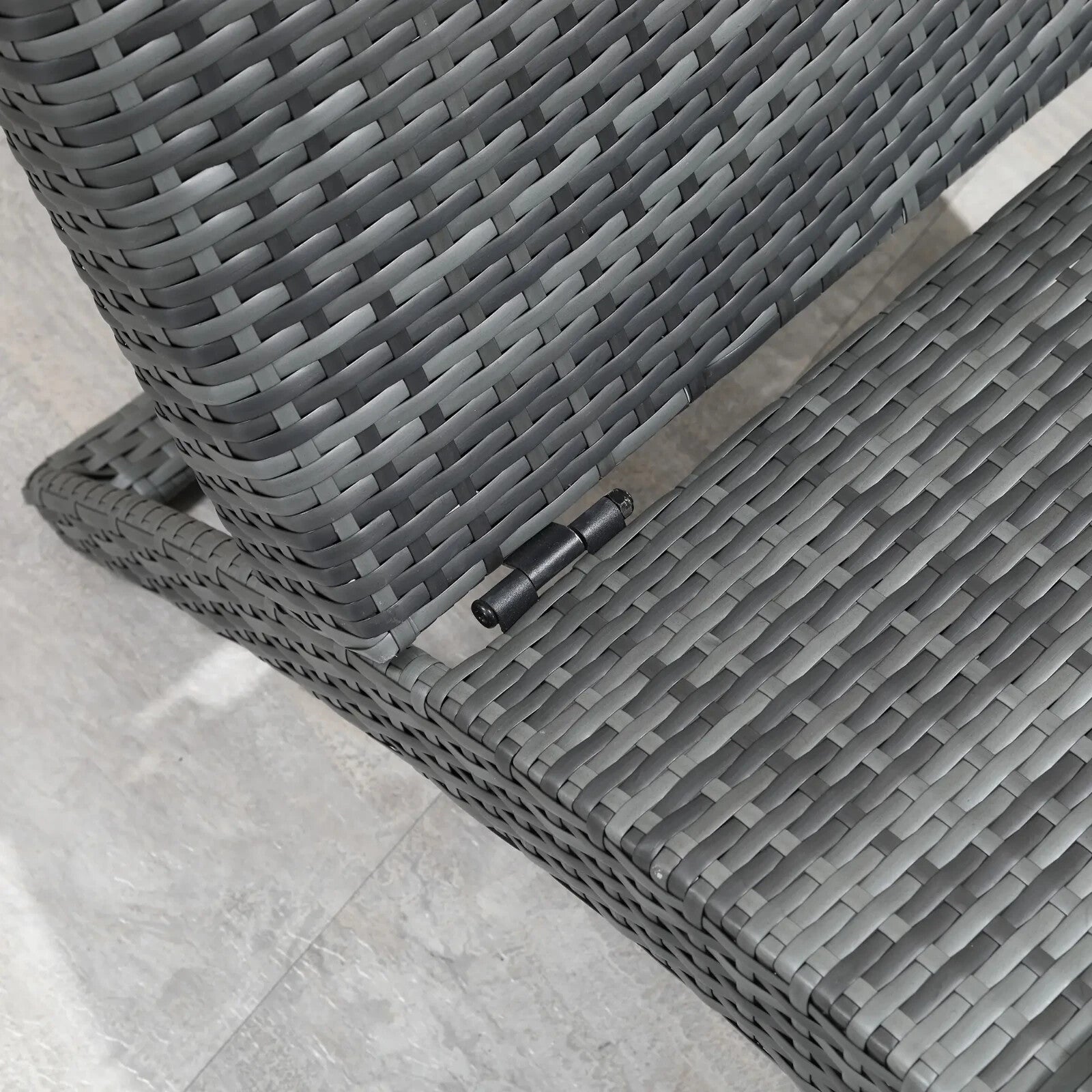 Garden Rattan Sun Lounger Foldable Patio Chaise Chair for Outdoor Grey - Home and Garden Furniture Shop - rustic - furniture