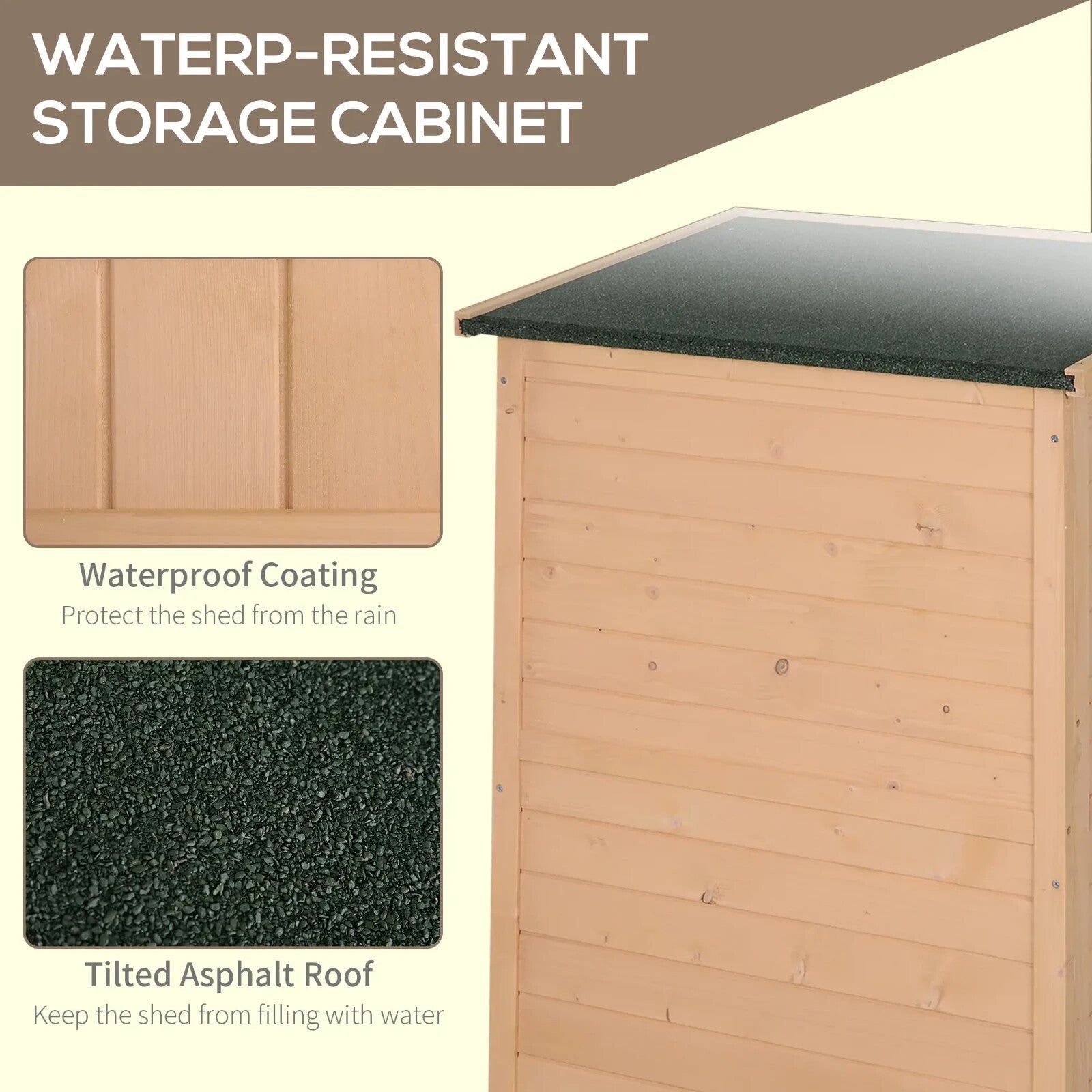 Garden Shed Wooden Garden Tool Storage Shed w/ 2 Shelves 75 x 56 x115cm - Home and Garden Furniture Shop - rustic - furniture