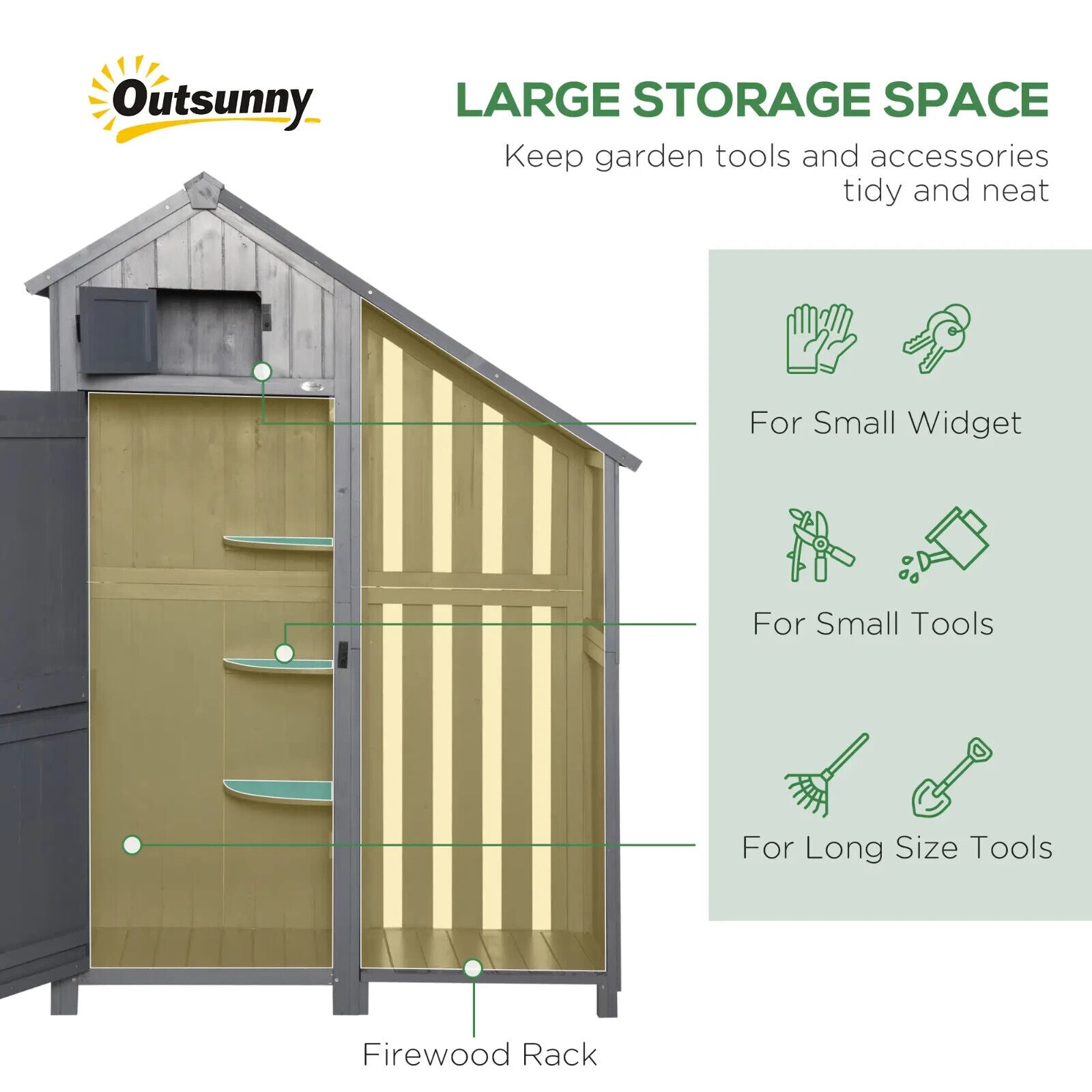 Garden Storage Shed 129x51.5x180cm Outdoor Tool Shed with 3 Shelves & Tilt Roof - Home and Garden Furniture Shop - #rustic - furniture#