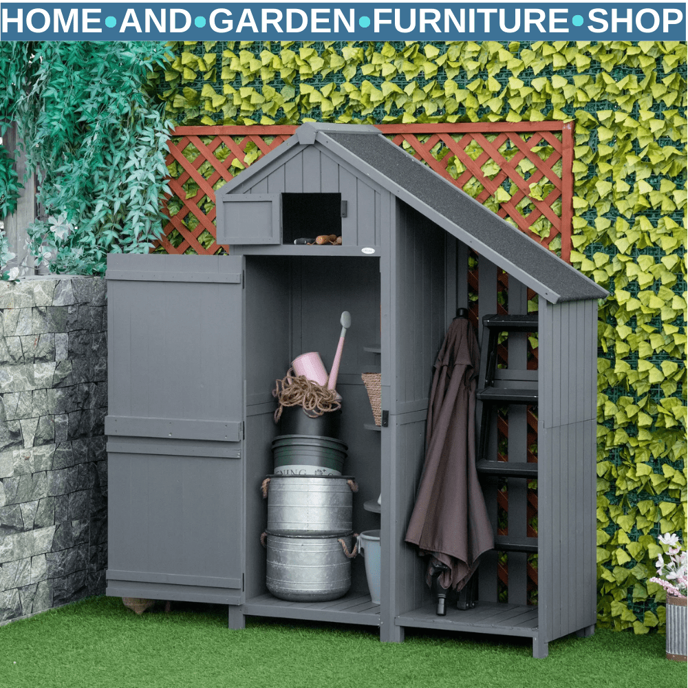 Garden Storage Shed 129x51.5x180cm Outdoor Tool Shed with 3 Shelves & Tilt Roof - Home and Garden Furniture Shop - #rustic - furniture#