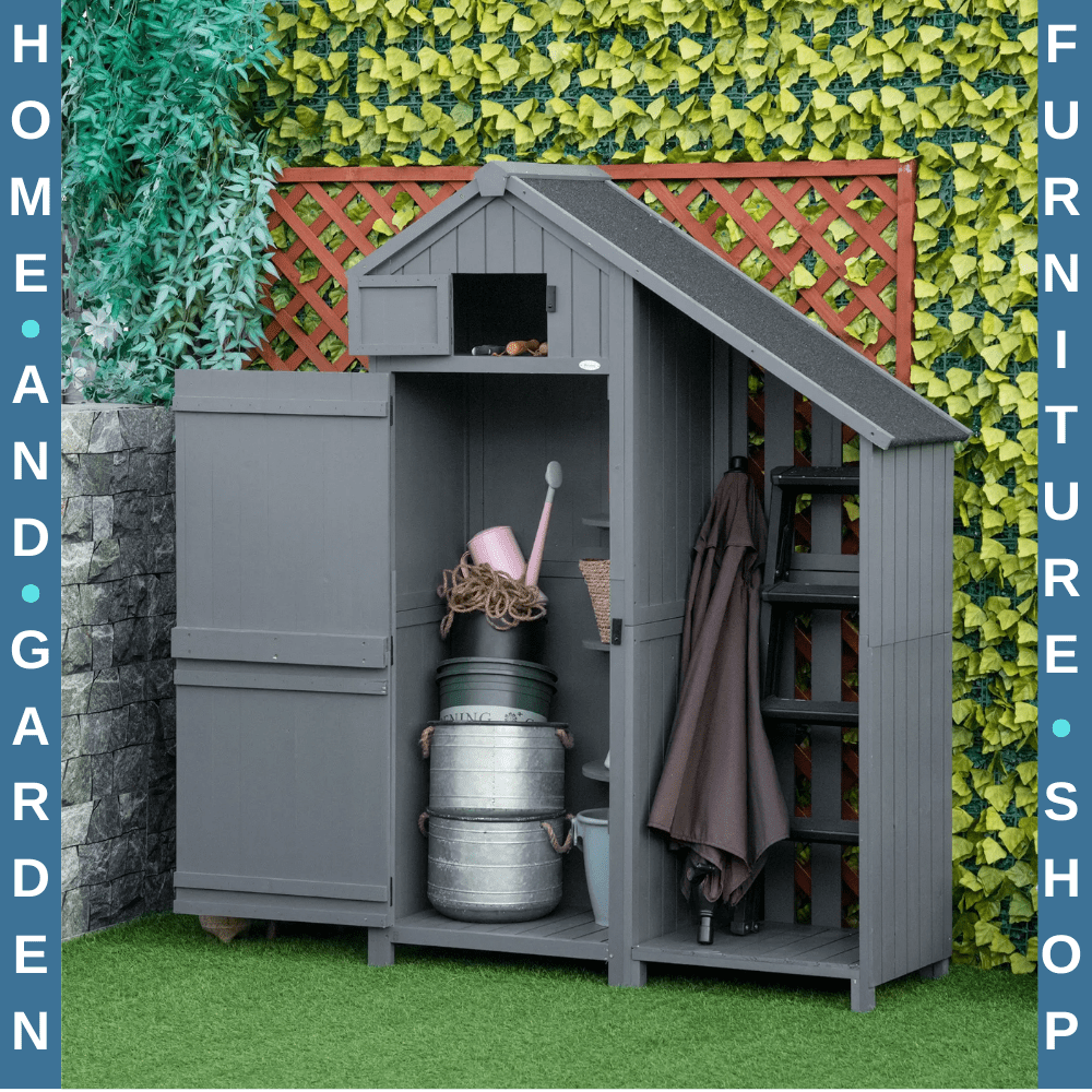Garden Storage Shed 129x51.5x180cm Outdoor Tool Shed with 3 Shelves & Tilt Roof - Home and Garden Furniture Shop - #rustic - furniture#