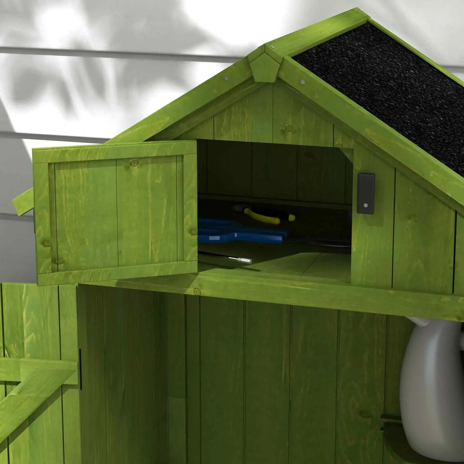 Garden Storage Shed 77 x 54.2 x 179cm Tool House with 3 Shelves and Asphalt Roof - Home and Garden Furniture Shop - #rustic - furniture#