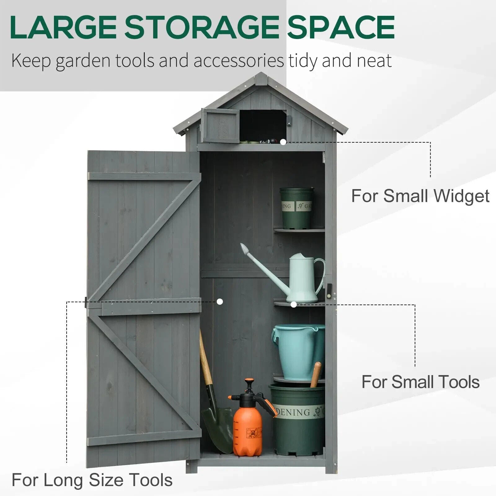 Garden Storage Shed 77x54x179cm Tool House w/ 3 Shelves and Asphalt Roof Outdoor - Home and Garden Furniture Shop - #rustic - furniture#