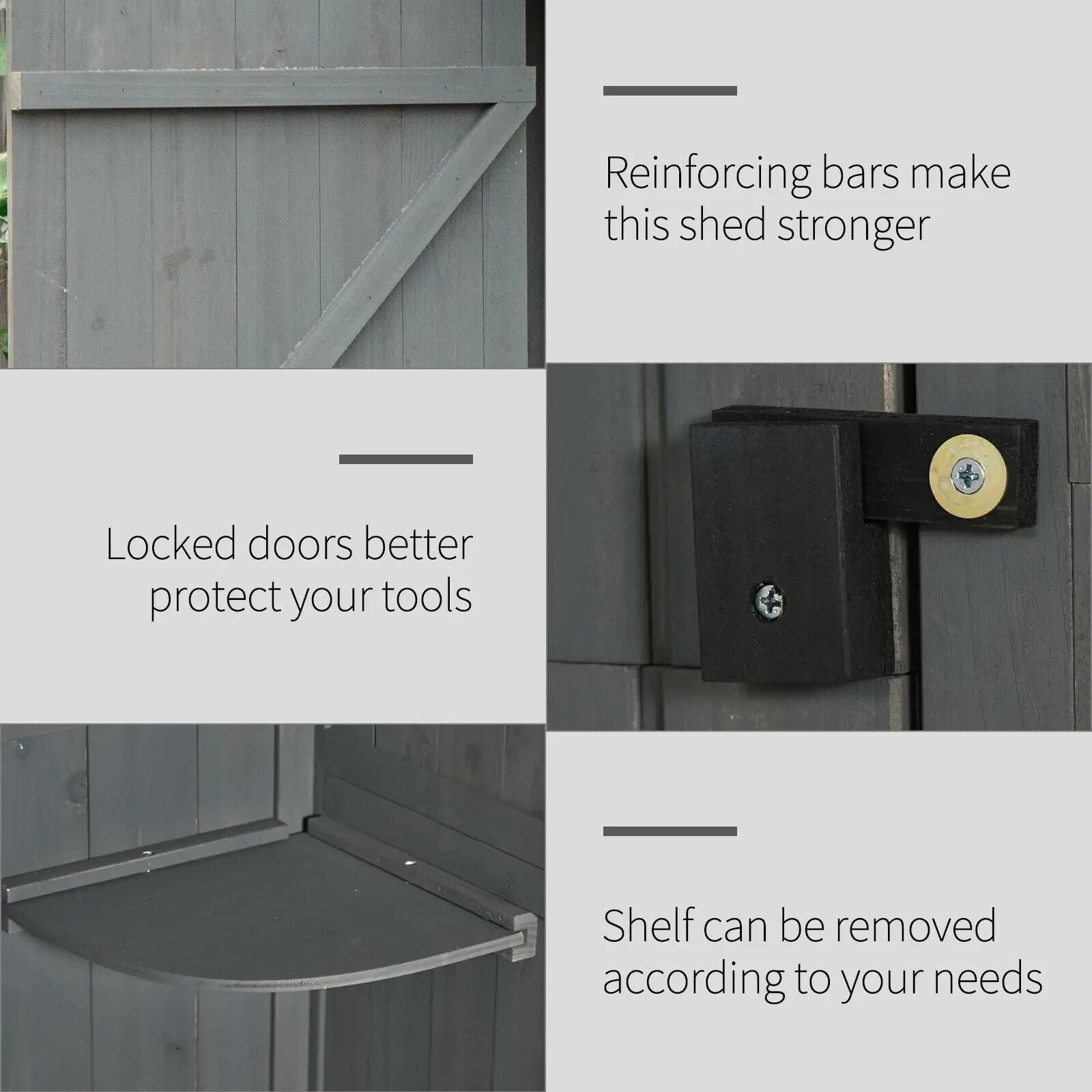 Garden Storage Shed 77x54x179cm Tool House w/ 3 Shelves and Asphalt Roof Outdoor - Home and Garden Furniture Shop - #rustic - furniture#