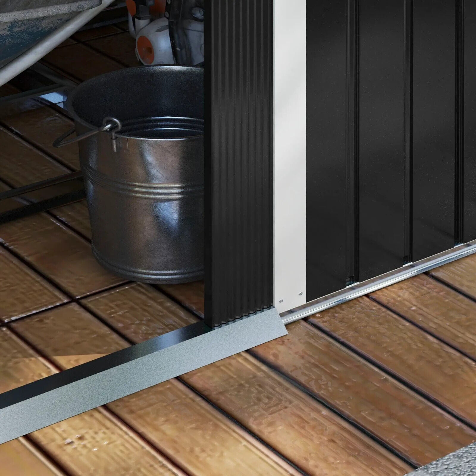Garden Storage Shed Double Sliding Doors Outdoor Tool Shed Weatherproof Storage - Home and Garden Furniture Shop - #rustic - furniture#