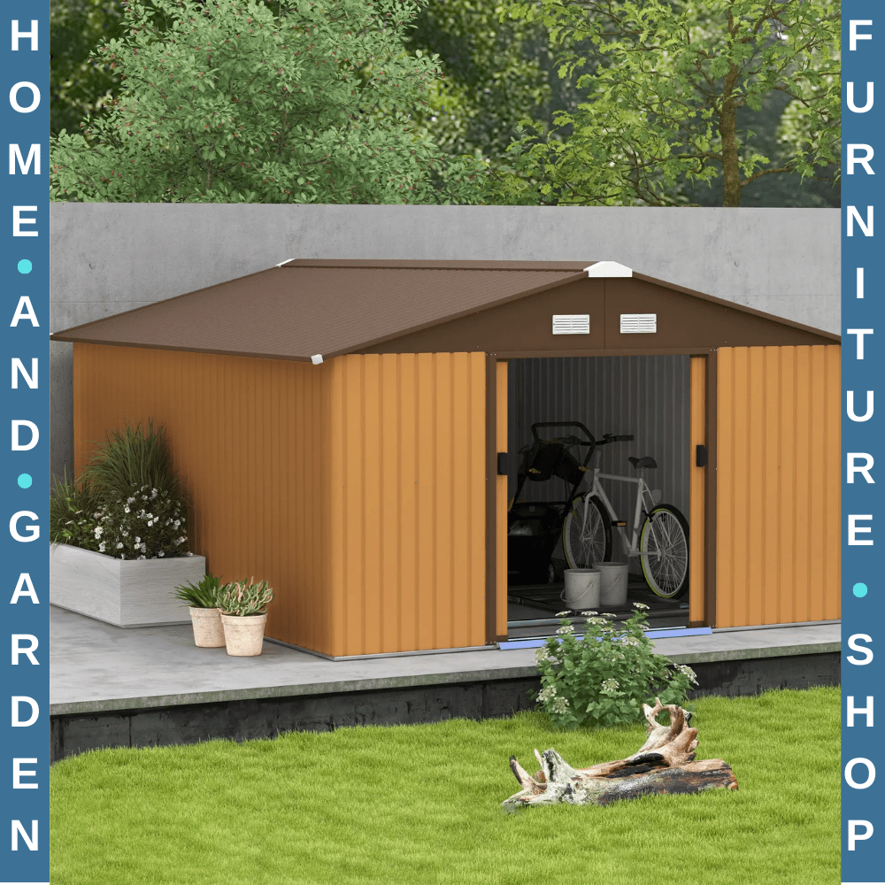 Garden Storage Shed Metal Roof Yard Store Outdoor Tool Box Building Container - Home and Garden Furniture Shop - #rustic - furniture#